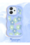 Oppo Reno 14F Compatible Case Camera Protector Blue Silicone Couple Phone Case Floral Pattern - 2