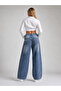 Tinted Embroidered Front Knee-Area Baggy Jeans with Side Panels - 4