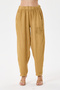 Women's Camel Italian 100% Linen Elastic Waist Carrot Fit Linen Trousers Size 40 - 44 - 5