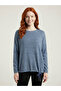Women's Blue Knitwear Standard Cut Sweatshirt