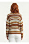 Women's Colorful Patterned Knitwear Long Sleeve Sweater - 2