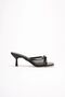Women's Black 6.5 cm Short Heeled Slippers with Bow Detail Tr08My02A - 6