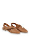 Brown Leather Women's Flat Sandals - 2