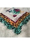 Handmade Needlework Writing, Scarf, Yemeni, Mevlit Cover, Head Cover, 4 Sides Embroidered, 100*100cm - 2