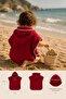 Baby / Child Poncho & Muslin 4 Layers with Shepherd Stitching - Burgundy - 2