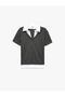 Double Fabric Layered Slim Fit Short Sleeve Shirt Detailed T-Shirt - 6