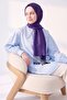 Double-Sided Silk Shawl Dark Purple - 3