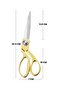 Heavy Duty Tailor Scissors, 9.5 Inch Stainless Steel Scissors, Household Cutting Cloth, Fabric Cutting Scissors (Gold) - 6