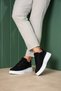 Lace-Up Men's Sports Shoes Black Suede (Black Sole) - 4