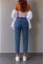 Julia Milano Women's Denim Trousers Blue Medium Snow Wash Comfort Daily Wear Casual Mom Boyfriend Jean Women's New Season (2026) - 3