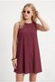 Women's Cody Soft Nubuck Cupra Woven Bell Cut Sleeveless Casual Light Burgundy Short Dress - 3