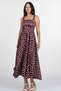 Women's Summer Plum Luxe Edit Polka Dot Patterned Satin Belt Detailed Dress 50422 - 4