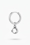 Unisex Silver Color Surgical Steel Dangle Moon Star Figured Hoop Earring 1 Piece