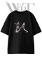 Ali Frazier Boxing Design Printed Unisex Black Oversize T-Shirt