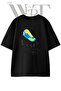 Running Shoes Design Printed Unisex Black Oversize T-Shirt