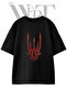 Nazgul Helmet Design Printed Unisex Black Oversize T-Shirt