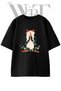 Yoga Frog Design Printed Unisex Black Oversize T-Shirt