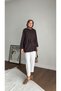 Women's Alerli Mobile Belted Poplin Shirt Tunic - Dark Brown - 4