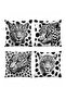 Black and White Leopard Patterned 4-Piece Throw Pillow Cover Set - 3