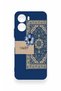 Vivo Y16 Compatible Blue Ethnic Carpet Pattern Silicone Case - 2