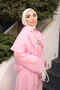 Pink Cape Lined Blouse Modal Skirt Set - 4