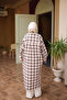 Navy Blue Plaid Long Loose Tunic - 5
