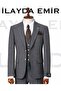 Men's Grey Slim Fit Vest Suit Striped Classic 3 Piece 6 Drop Wedding Groom Suit