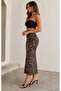 Leopard Print Lycra Maxi Length Skirt with Elastic Waistband - 2