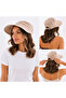 Women's Summer Beige Sun Hat with Wide Brim Adjustable Sports Hat - 4