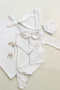 Blue Carrot Rabbit Embroidered 4-Piece Newborn Set, Gift Hospital Discharge Set, 100% Cotton – 0-3 Months - 4