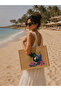 Icone Jute Fabric Embroidered Beach Bag, Jute Beach Bag, Embroidered Beach Bag, Beach Bag, Beach Bag, Parrot Embroidered Bag - 5