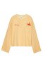 Oversize çizgili grafikli sweatshirt - 4