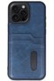 Aconcept iPhone 15 Pro Max Case Sara Leather Case with Business Card Holder (101146) - Navy Blue - 2
