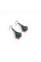 Vintage Design Natural Stone Turquoise Brass Earrings - Ethnic and Bohemian Design Dangle Earrings for Women - 2