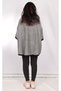 Spanish Linen Gray Blouse with Black Rubber Detail - 4