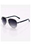 Skyline Men's Aviator Sunglasses | Silver Metal Frame with Navy Blue Temples & Smoke Grey UV400 Lenses | Model 8258-C5 - 8