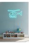 Helikopter Figürlü LED Neon Duvar Tablosu | Mavi Aydınlatmalı Modern Dekor | Genç Odası - 3