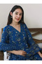 Blue Viscose Kameez Salwar & Dupatta - VRN1008-Blue-Size-L-40-Inches - 4