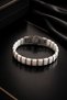 White Ceramic Men's Bracelet with Silver Color Detail