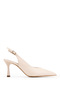 Women's Genuine Leather Light Beige Heeled Shoes