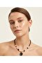 D'Oro - Black Flower Figured Necklace