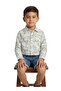 Boys Olive Leaf Printed Casual Shirt - 4