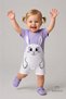 Baby Girl Shorts Jumpsuit with Rabbit Figure, 100% Cotton Summer Jumpsuit, Daily Baby Jumpsuit, 0-9 Months - 6
