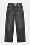 Women's Smoked T-2W6-13 Loose Fit Drop Detailed Design Denim Jean - 5