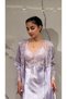 6 Piece Purple Women's Lace Satin Nightgown Dressing Gown Set |   Pajama Shorts Set 6-Piece Dowry Set Bridal Set - 6
