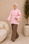 Oversize Modal Tunic with Detachable Cape - Pink - 2