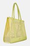 Women Daisy Woven Tote Bag, Yellow - 3