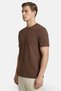 Men Crew Neck Short Sleeve Textured T-Shirt, Brown - 3