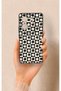 Infinix Zero 30 Compatible Flower Motif Checkered Pattern Silicone Case