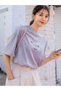 Women's Lilac Thousand Printed Oversize T-Shirt - 6